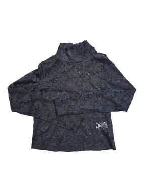 Black Silhouette Lace Longsleeve With Y2k Black Cami Spagehetti Strap, Size S